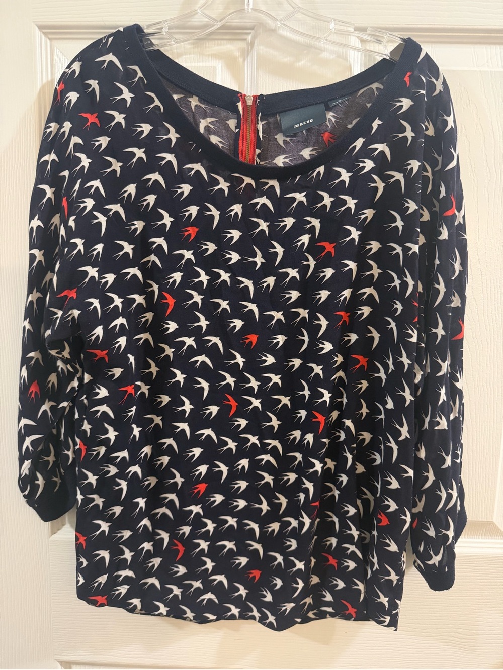 Maeve Anthropologie Bird Print Blouse Size 12